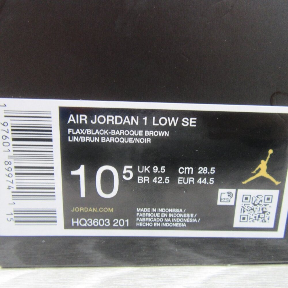 Air Jordan 1 Low SE Sneakers Mens Size 10.5 Flax Baroque Brown NEW - Picture 14 of 14